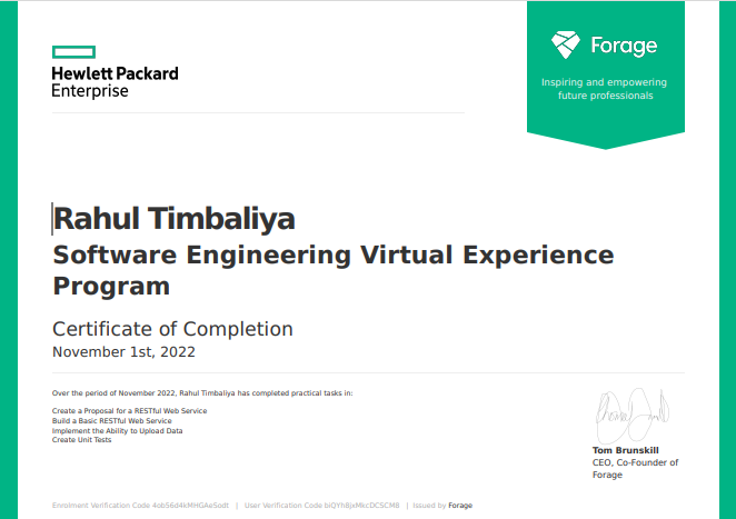 HP Enterprise Certificate